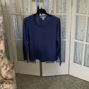STEPHANIE ANDREWS BLUE SCOOP NECK SWEATER SIZE-XL